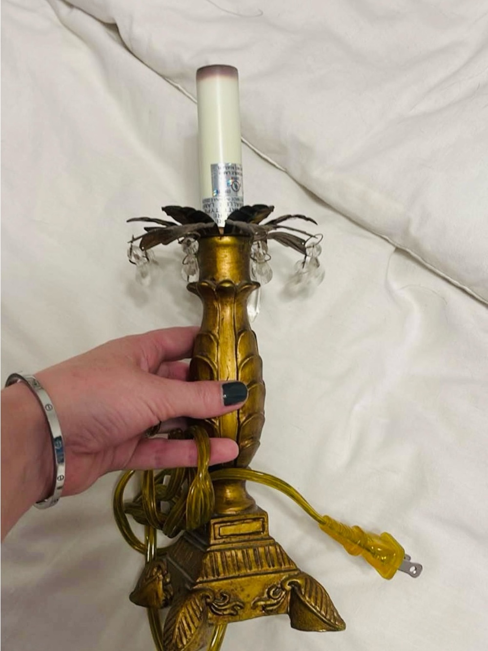 Vintage Gold Table Lamp Accent - Gold